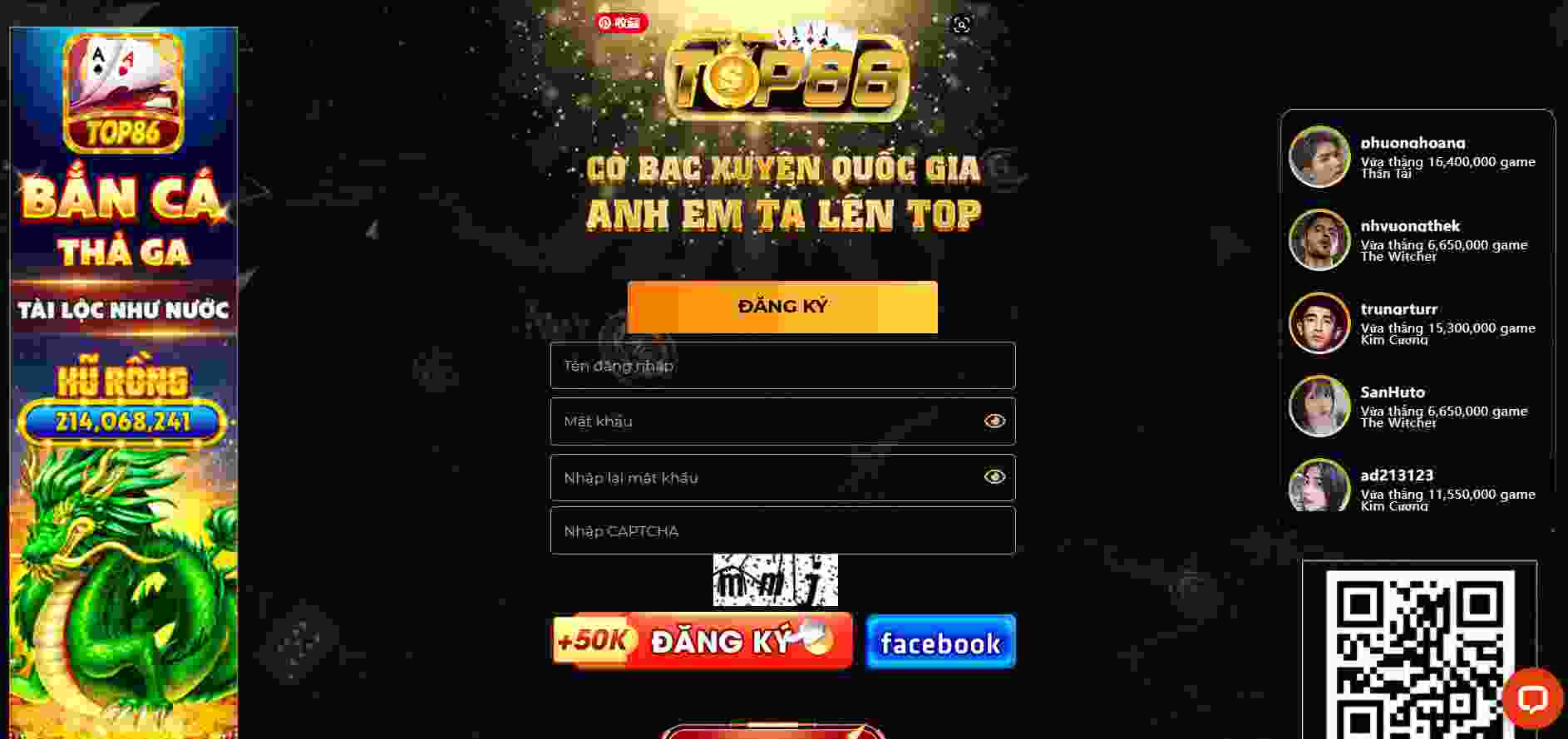 Giao diện trang web của Vn138 Games - Vn138